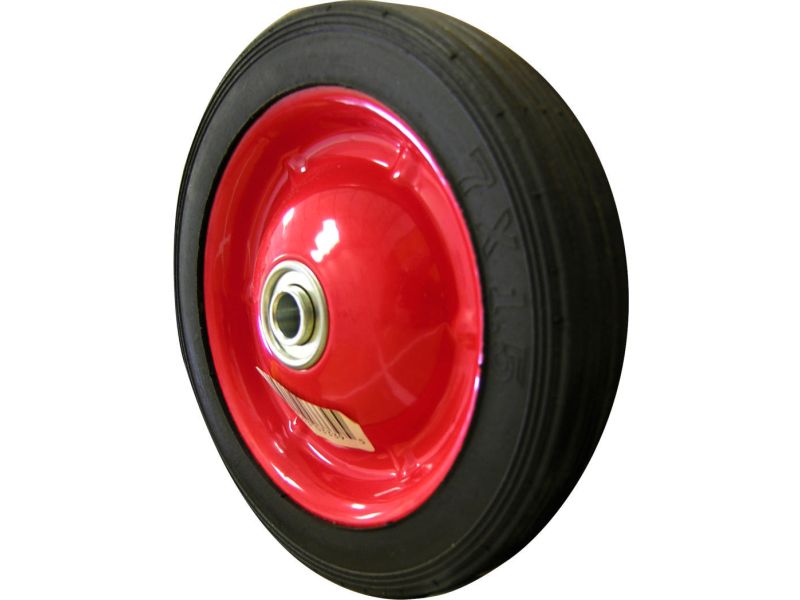 Steel Wheel Solid Rubber Tyre 200 x 50/8 & Axle Fits Trailer Jockey Wheel 20mm Bore 