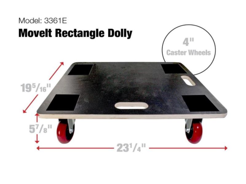 Move-It 3361 Premier 23-Inch x 19-Inch Rectangle Wood Platform Dolly 880-lb