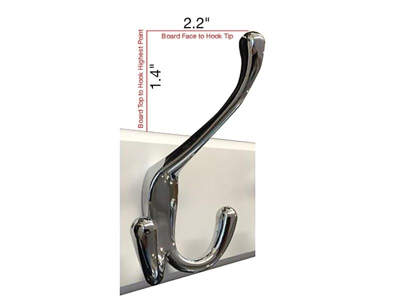 Headbourne 18″ White Hook Rail / Coat Rack with 4 Black Nickel