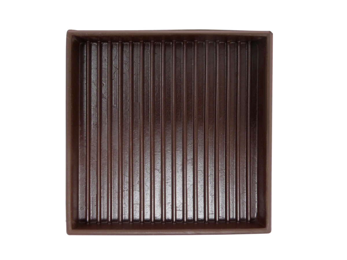 3Inch Square Rubber Furniture Cups, Brown, 2Pack Shepherd Hardware