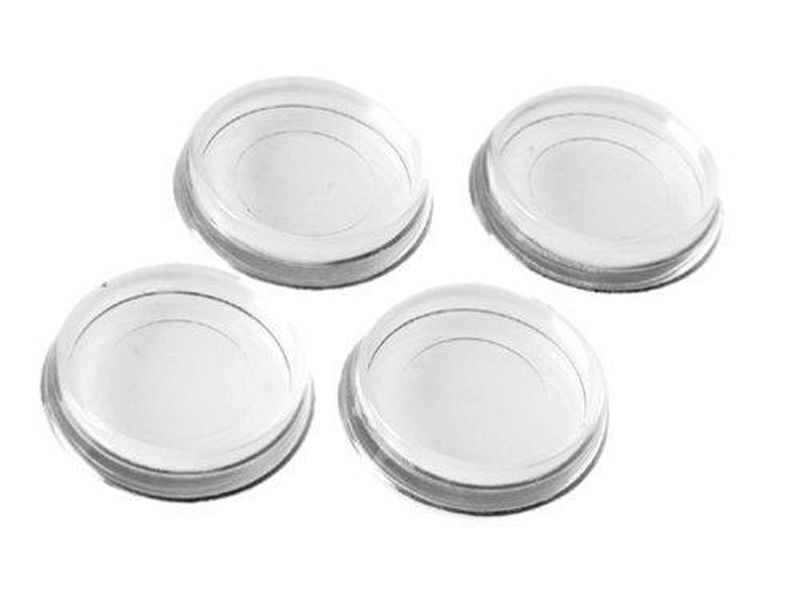 17/8Inch Smooth Plastic Furniture Cups, Clear, 4Pack Shepherd Hardware