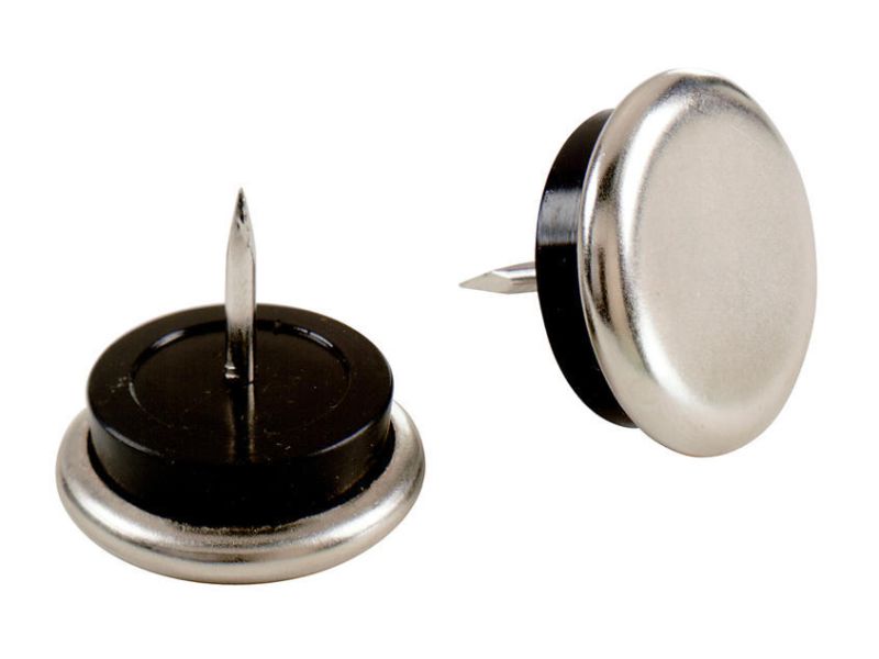 7/8Inch Nail On Furniture Glides with Satin Nickel Base, 4Pack
