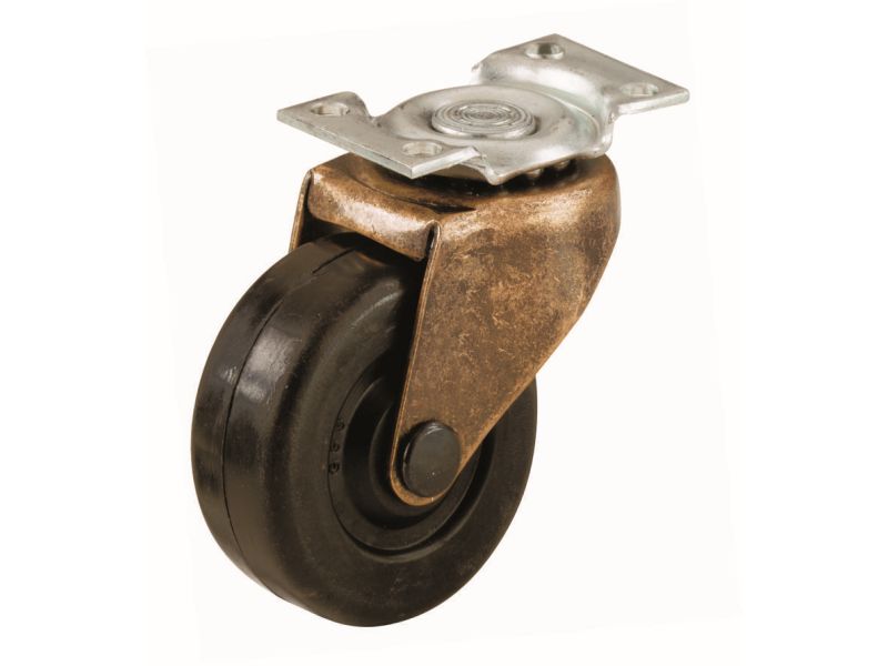 15/8Inch Medium Duty Plate, Copper & Black Caster, 2Pack Shepherd