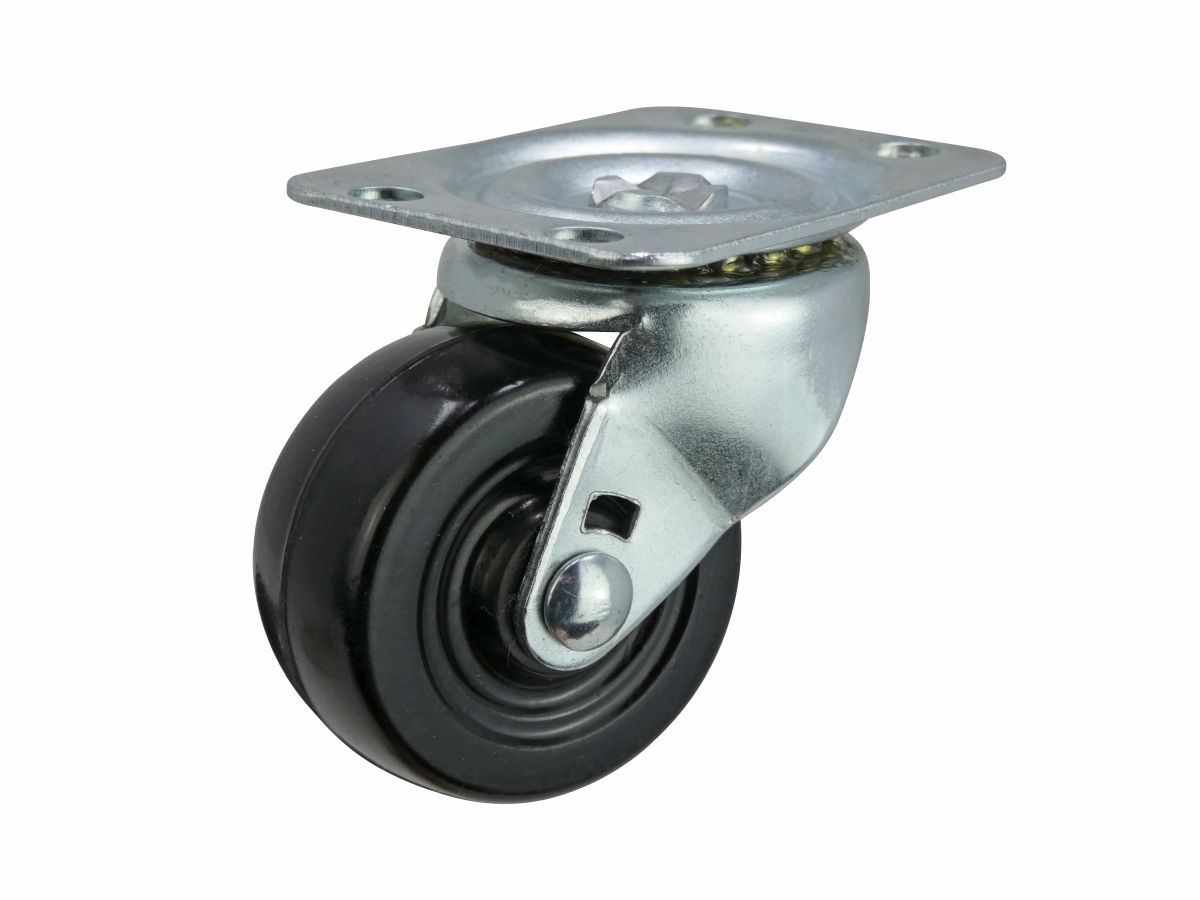 Rubber Wheel 80-lb Load Capacity Shepherd Hardware 9022 2-Inch Swivel Plate Caster 