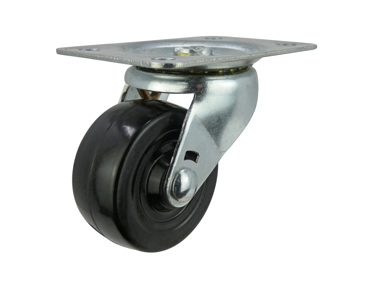 21/2Inch Soft Rubber Swivel Plate Caster, 100lb Load Capacity