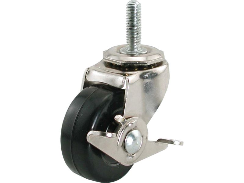 3 in. Soft Rubber Threaded Stem Caster with 150 lb. Load Rating and Brake 3 in. Soft Rubber Threaded Stem Caster with 150 lb. Load Rating and Brake