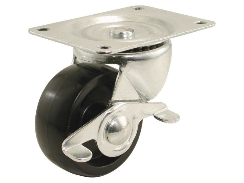 2 in. Polypropylene Swivel Plate Caster with 125 lb. Load Rating