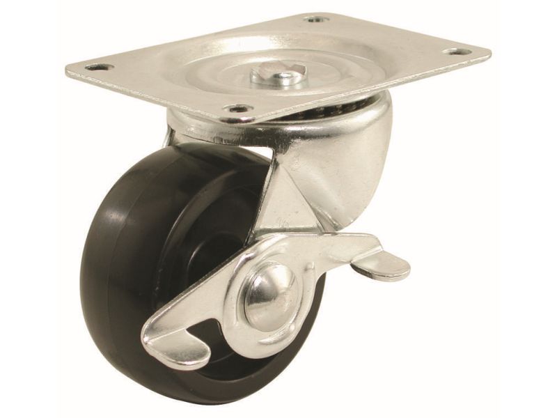 3 in. Polypropylene Swivel Plate Caster with 210 lb. Load Rating