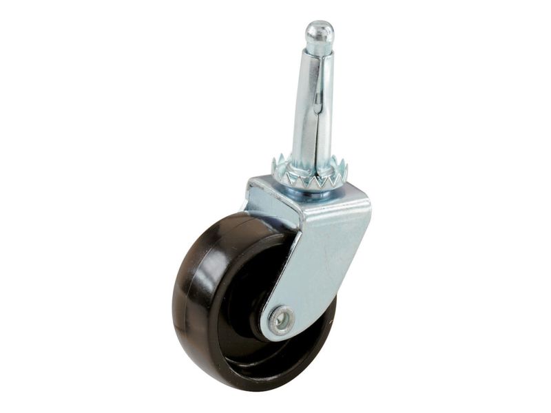 2” Double Wheel Black Nylon Plastic Swivel Stem Castors w/Sockets  4pcs 