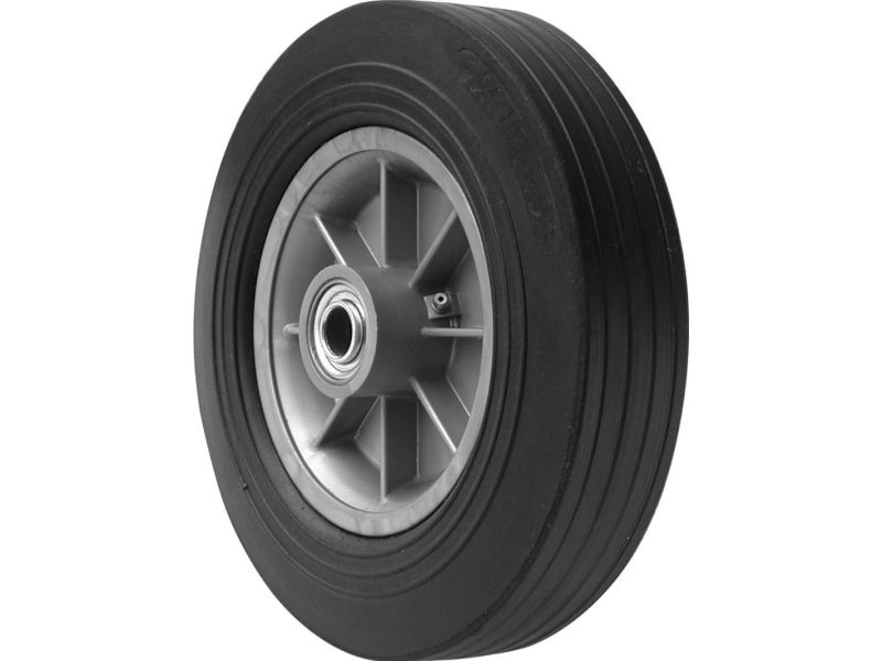 12Inch Hand Truck Replacement Wheel, Solid Rubber, 25/8Inch Ribbed Tread, 5/8Inch Bore