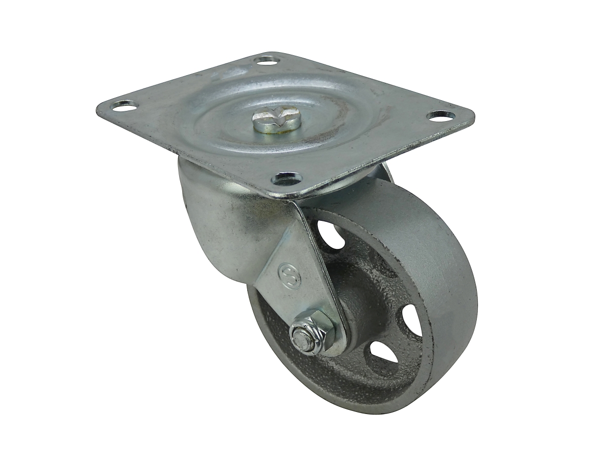 3Inch Swivel Plate Cast Iron Caster, 250lb Load Capacity Shepherd
