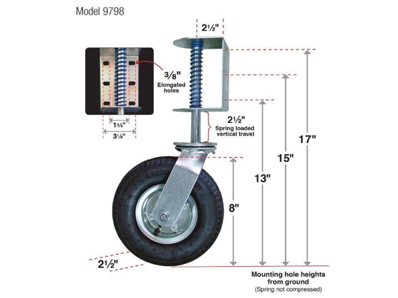 Shepherd Hardware 9798 Pneumatic Gate Caster 8 Inch for sale online 
