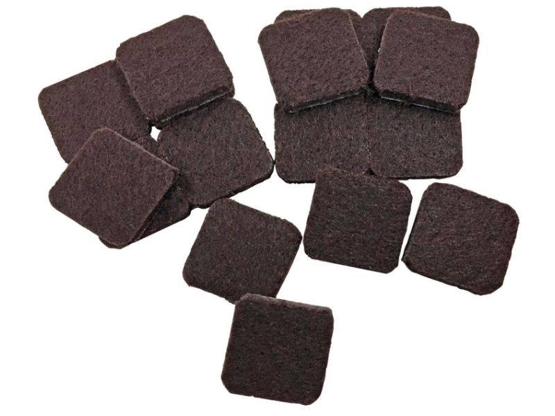 1Inch Heavy Duty SelfAdhesive Square Felt Furniture Pads, 16Pack, Brown Shepherd Hardware