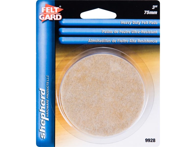 3 Inch Heavy Duty Self Adhesive Felt Furniture Pads 4 Pack Beige Shepherd Hardware