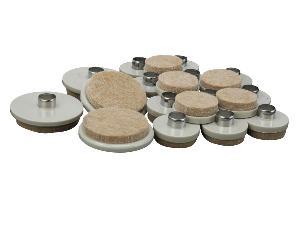 Nail On Furniture Glides with Felt Pads, 1Inch and 11/2Inch, 20