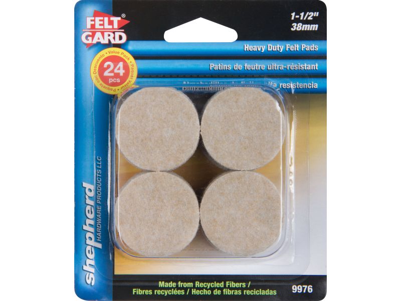 11/2Inch Heavy Duty SelfAdhesive Felt Furniture Pads, 24Count