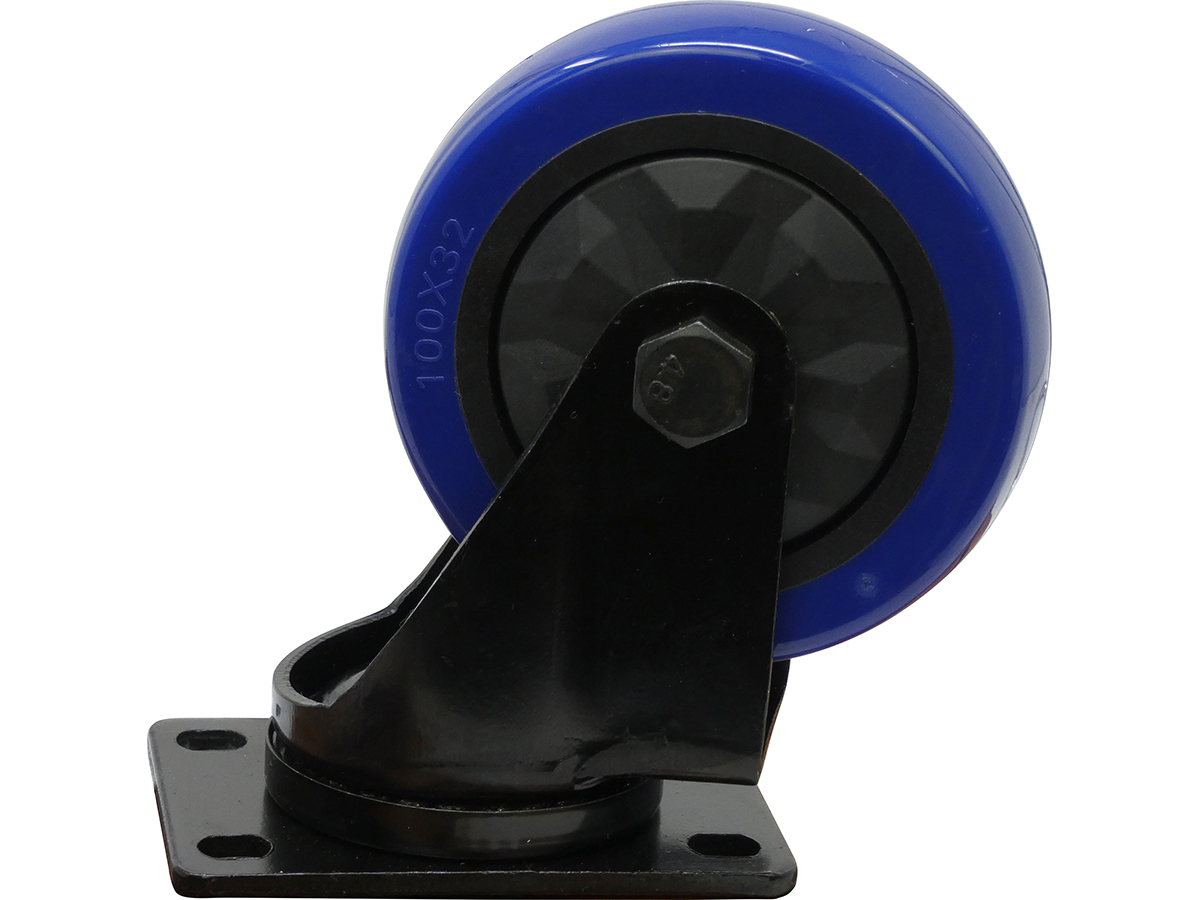 4″ Black & Blue TPU Swivel Caster Shepherd Hardware