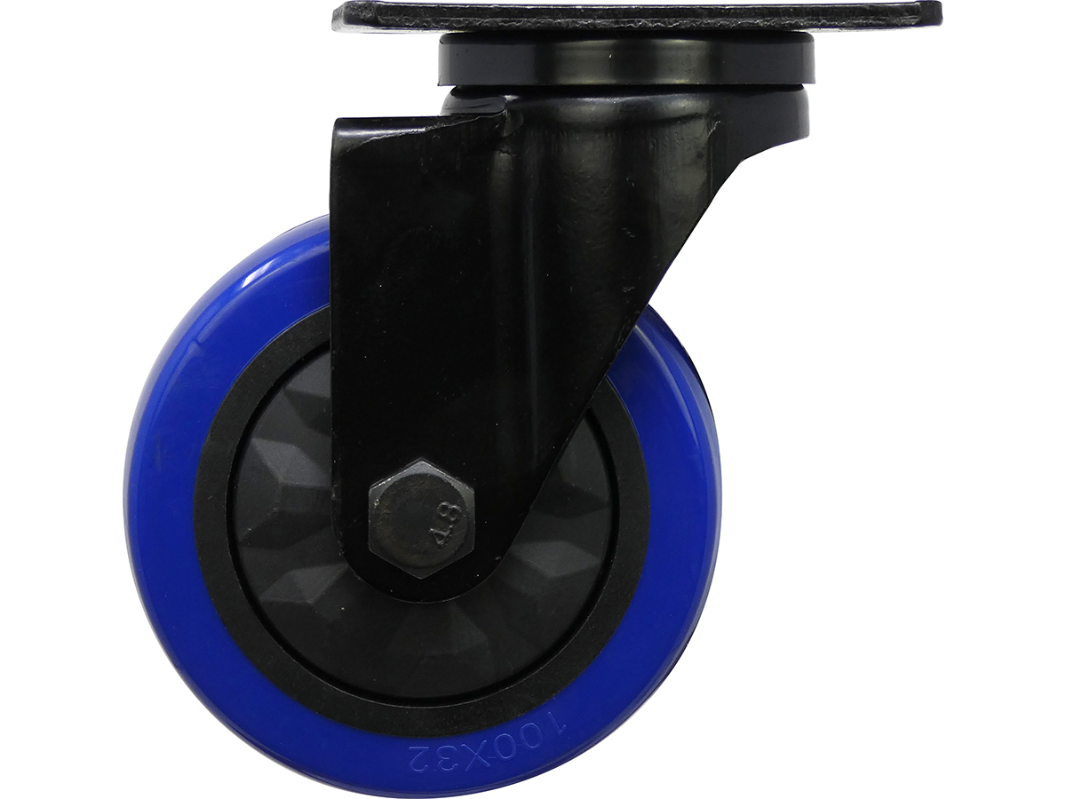 4″ Black & Blue TPU Swivel Caster – Shepherd Hardware